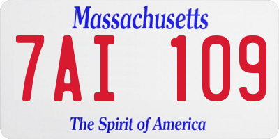 MA license plate 7AI109