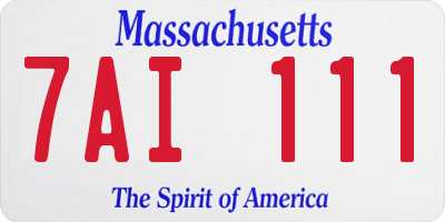 MA license plate 7AI111