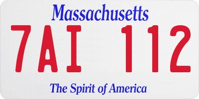 MA license plate 7AI112