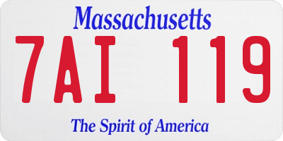 MA license plate 7AI119