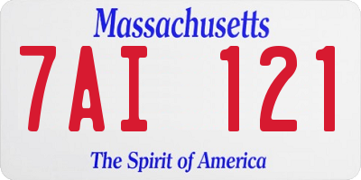 MA license plate 7AI121
