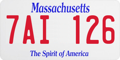MA license plate 7AI126