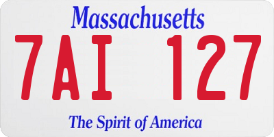 MA license plate 7AI127