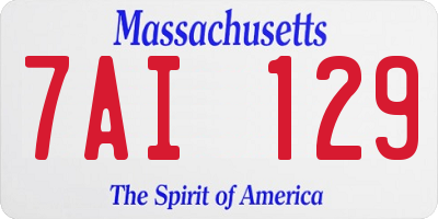 MA license plate 7AI129