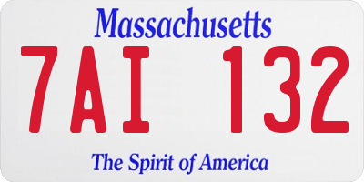 MA license plate 7AI132
