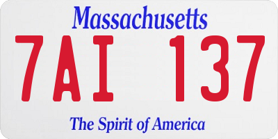 MA license plate 7AI137