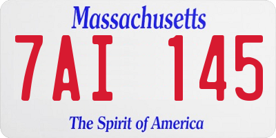 MA license plate 7AI145
