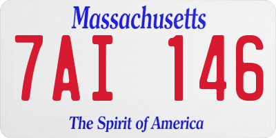 MA license plate 7AI146
