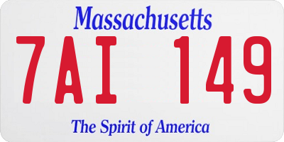 MA license plate 7AI149