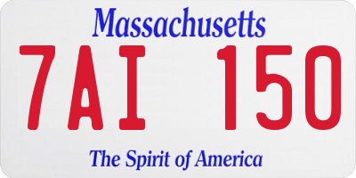 MA license plate 7AI150
