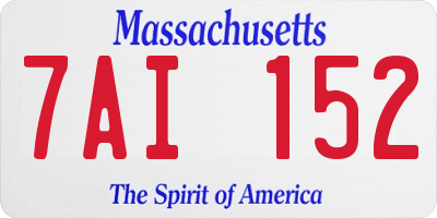 MA license plate 7AI152