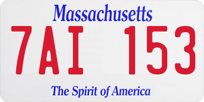 MA license plate 7AI153