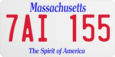 MA license plate 7AI155