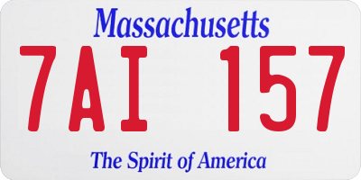 MA license plate 7AI157