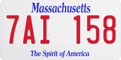 MA license plate 7AI158