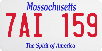 MA license plate 7AI159