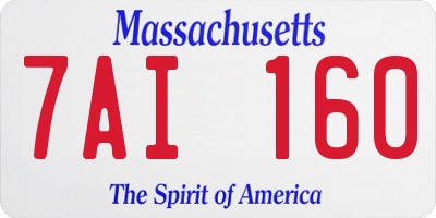 MA license plate 7AI160