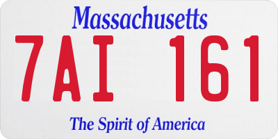 MA license plate 7AI161