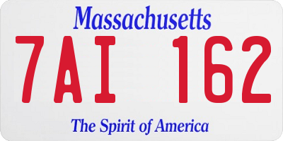 MA license plate 7AI162