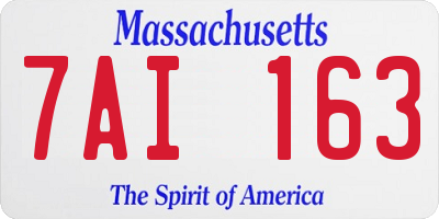 MA license plate 7AI163