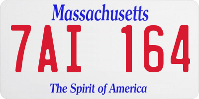 MA license plate 7AI164