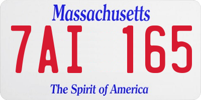 MA license plate 7AI165