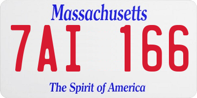 MA license plate 7AI166