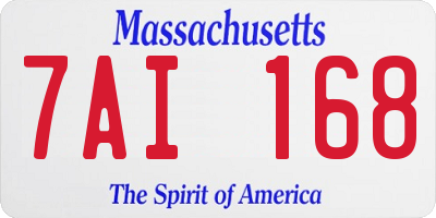 MA license plate 7AI168