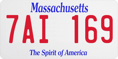MA license plate 7AI169