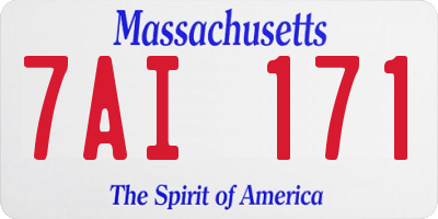 MA license plate 7AI171