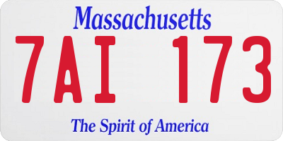 MA license plate 7AI173