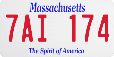 MA license plate 7AI174