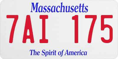 MA license plate 7AI175