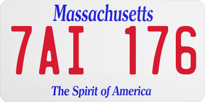 MA license plate 7AI176