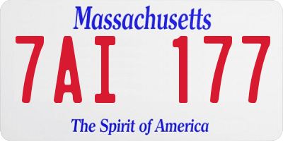 MA license plate 7AI177