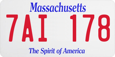 MA license plate 7AI178