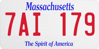 MA license plate 7AI179