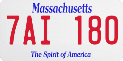 MA license plate 7AI180