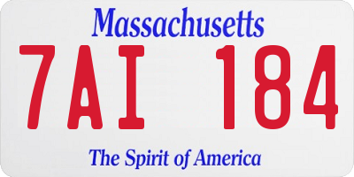 MA license plate 7AI184