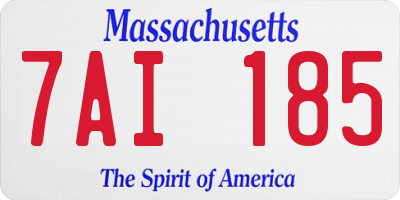 MA license plate 7AI185