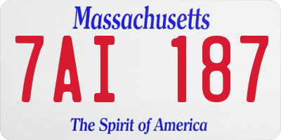 MA license plate 7AI187