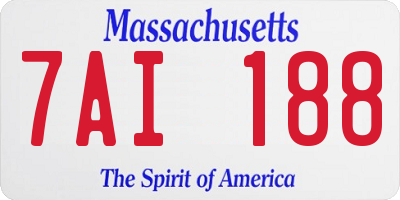 MA license plate 7AI188