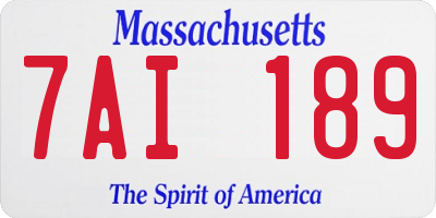 MA license plate 7AI189