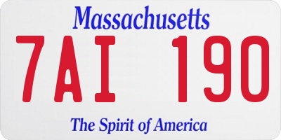 MA license plate 7AI190