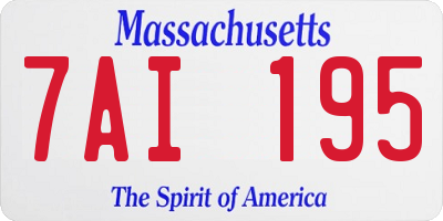 MA license plate 7AI195