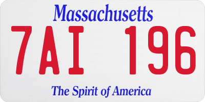 MA license plate 7AI196