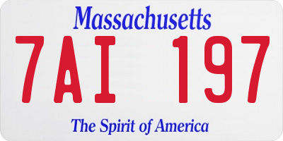 MA license plate 7AI197