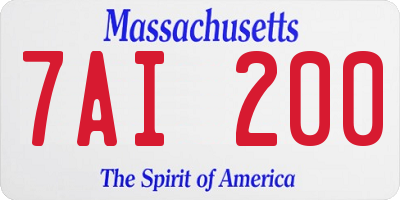 MA license plate 7AI200