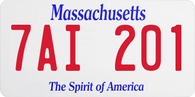 MA license plate 7AI201
