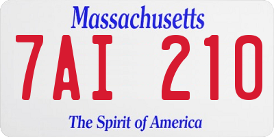 MA license plate 7AI210